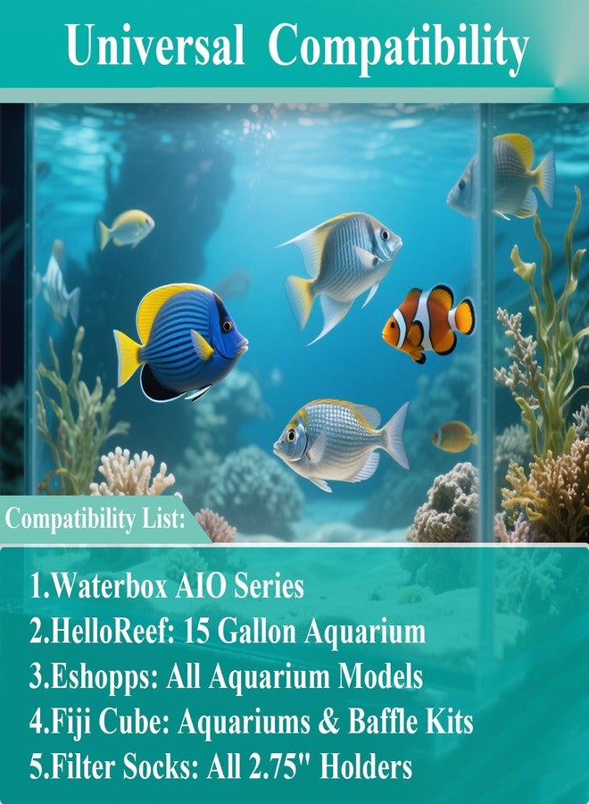 Conloquen 9 Pack 2.75 Inch Filter Socks 225 Micron Fits Waterbox AIO Series Aquariums, Eshopps, Fiji Cube, HelloReef 15G Fish Tank and All 2.75" Filter Sock Holders - Image 2